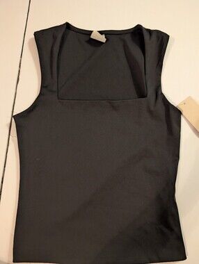 Black Sleeveless Square-Neck Women's Top Sz XXS